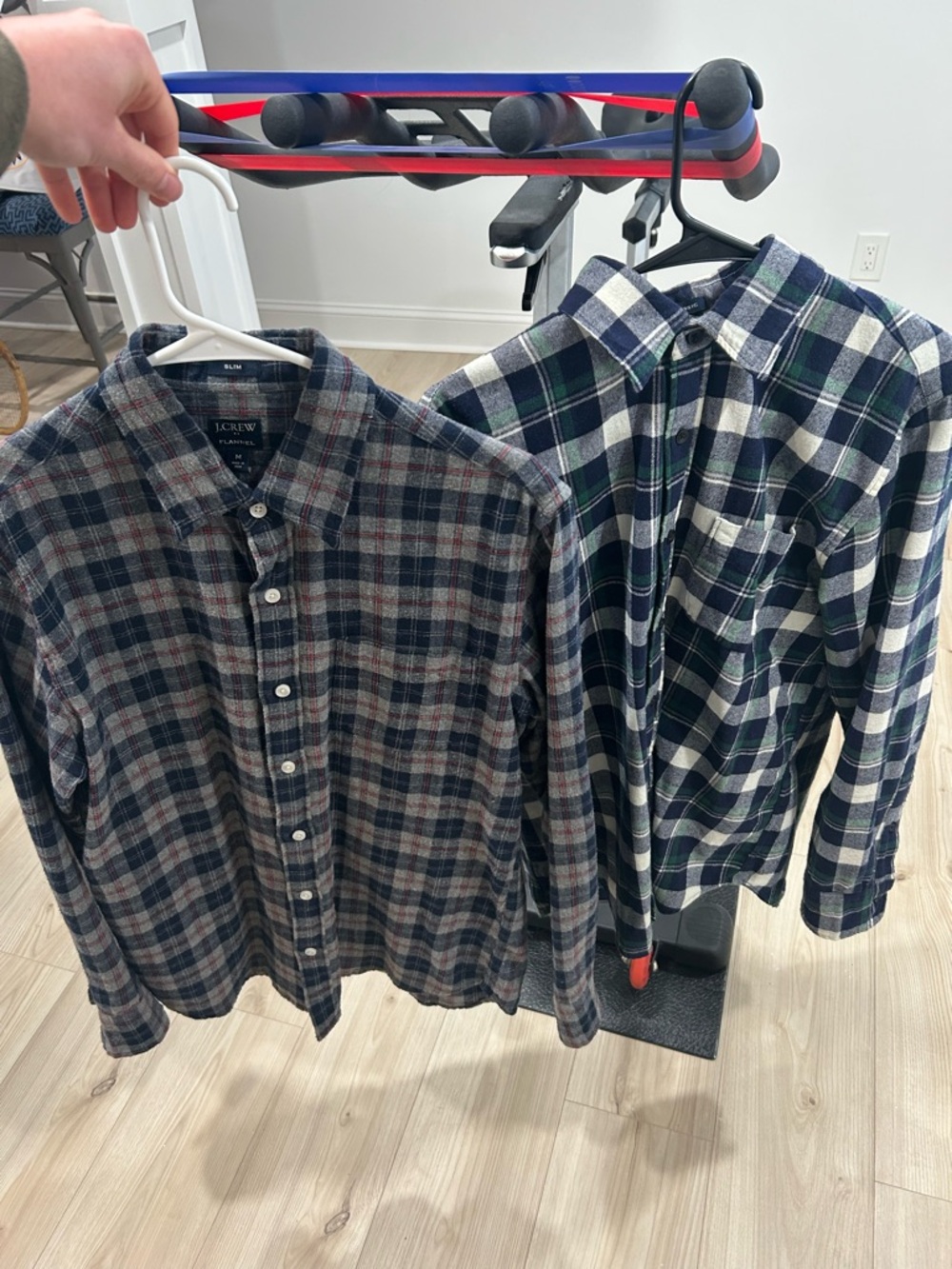 J. Crew Men's Plaid Button-Down Shirt - Navy, Green & White